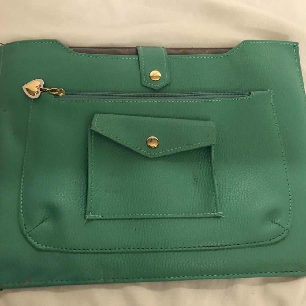 Turquoise Tablet Case with Cord Holder Pocket for a Kindle Fire